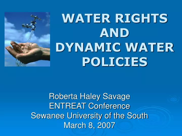 water rights and dynamic water policies