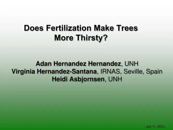does fertilization make trees more thirsty