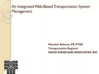 An Integrated Web-Based Transportation System Management