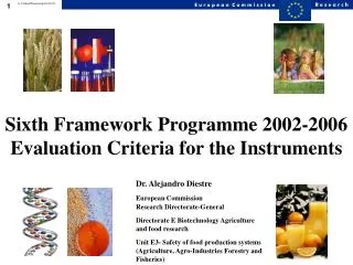 Sixth Framework Programme 2002-2006 Evaluation Criteria for the Instruments