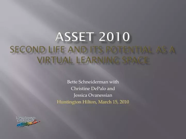 asset 2010 second life and its potential as a virtual learning space