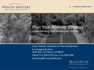 Plan Your Rollover Strategy Understanding Your Distribution Options