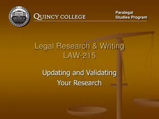 Legal Research &amp; Writing LAW-215