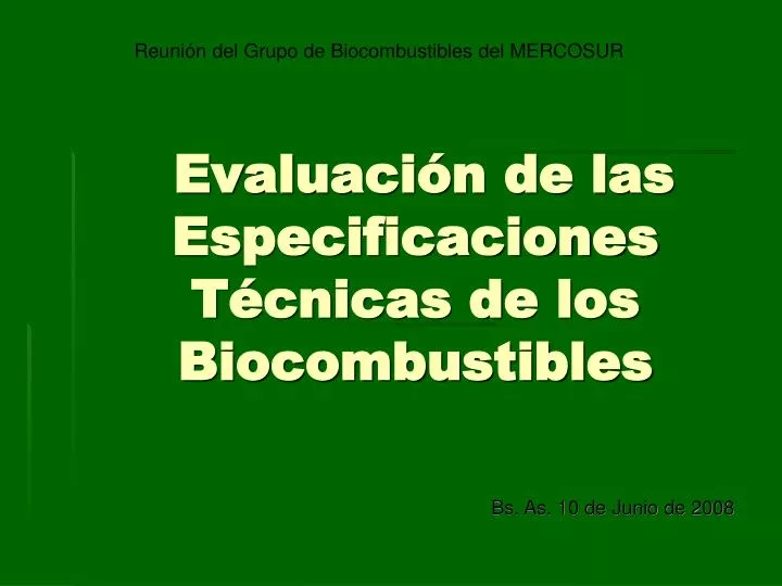 evaluaci n de las especificaciones t cnicas de los biocombustibles