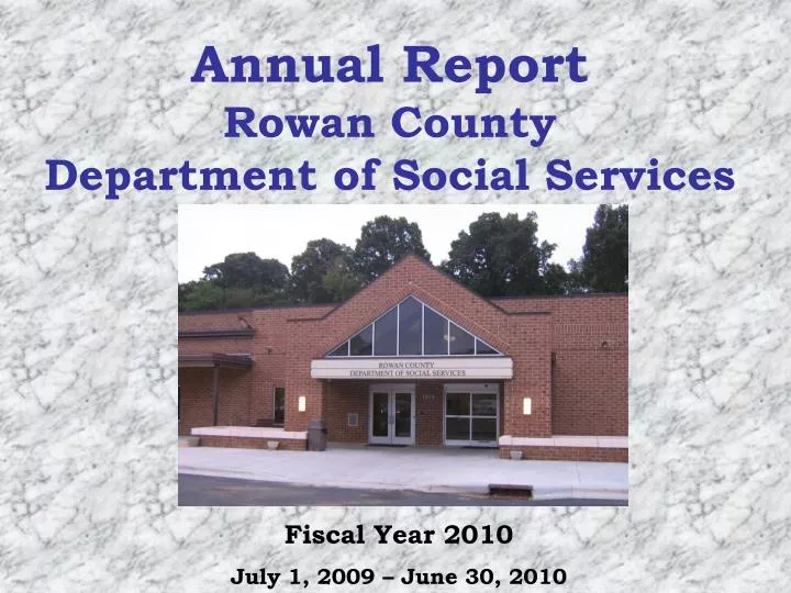 annual report rowan county department of social services