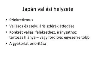 jap n vall si helyzete