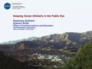 Keeping Ocean Altimetry in the Public Eye