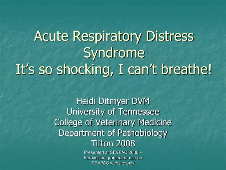 acute respiratory distress syndrome it s so shocking i can t breathe