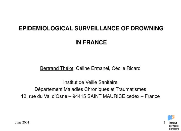 epidemiological surveillance of drowning in france