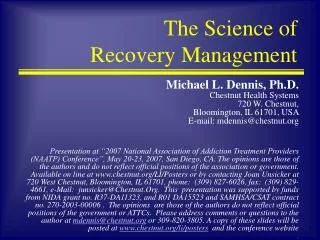 The Science of Recovery Management