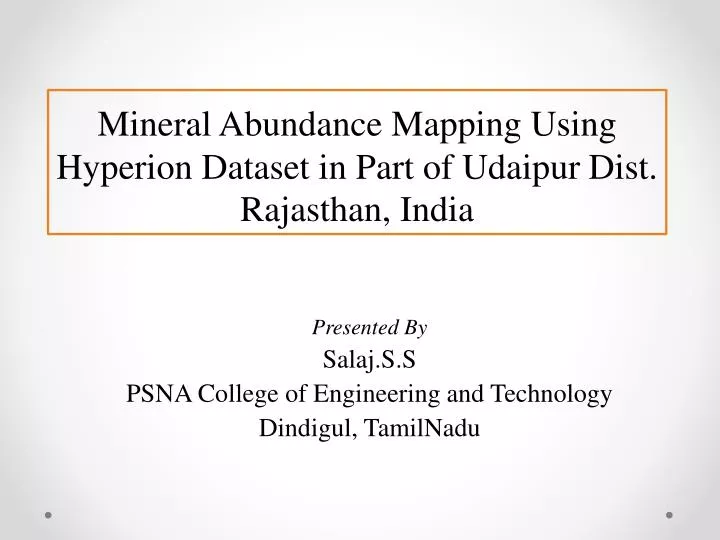 mineral abundance mapping using hyperion dataset in part of udaipur dist rajasthan india