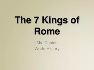 the 7 kings of rome