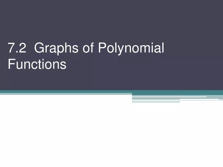 7 2 graphs of polynomial functions