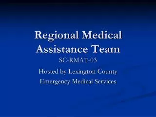 Regional Medical Assistance Team SC-RMAT-03