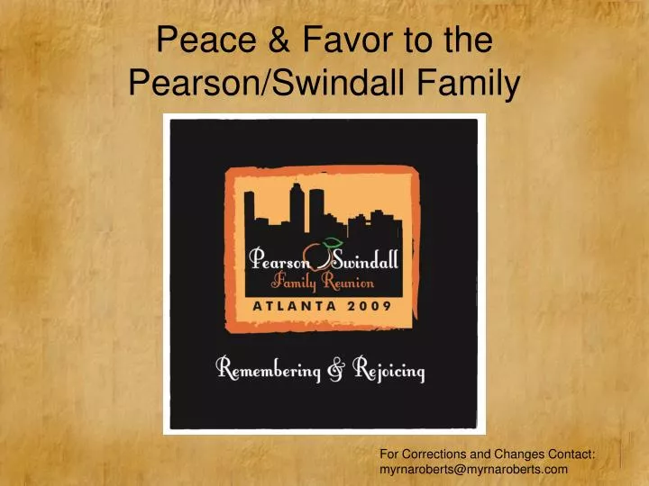 peace favor to the pearson swindall family