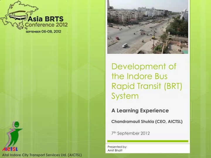 development of the indore bus rapid transit brt system