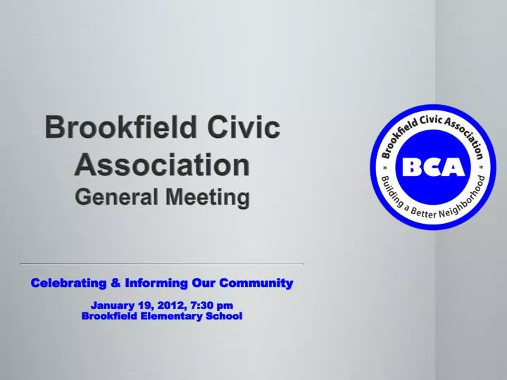 brookfield civic association general meeting