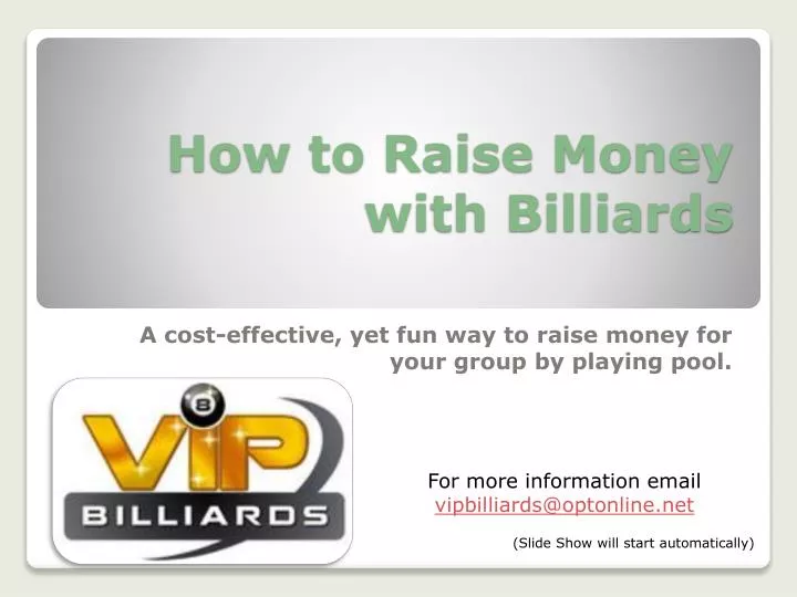 how to raise money with billiards