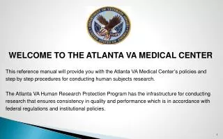 WELCOME TO THE ATLANTA VA MEDICAL CENTER