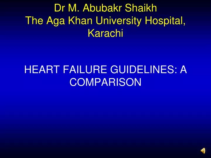 dr m abubakr shaikh the aga khan university hospital karachi