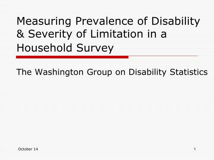 measuring prevalence of disability severity of limitation in a household survey