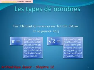 les types de nombres