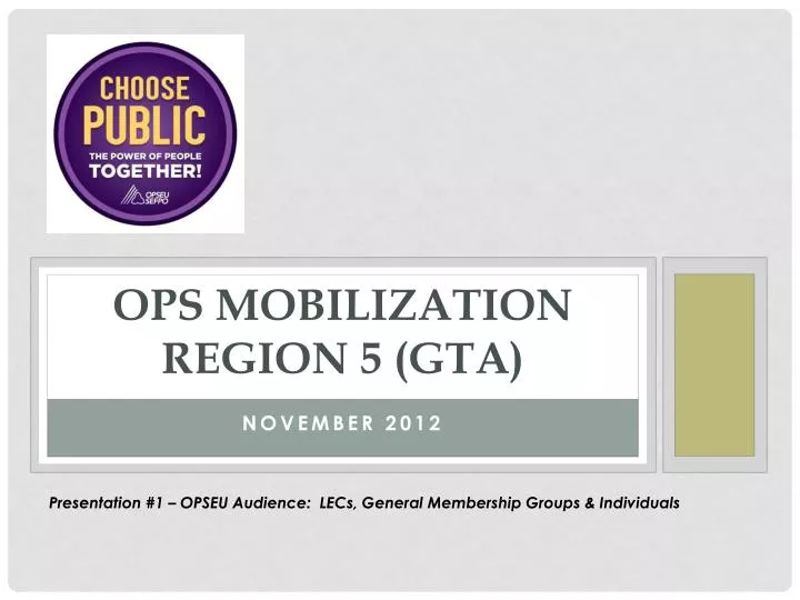 ops mobilization region 5 gta