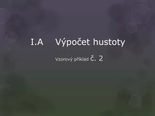i a v po et hustoty