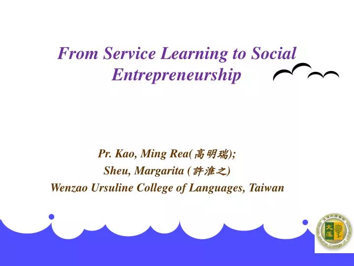 from service learning to social entrepreneurship