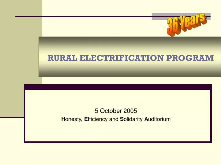 rural electrification program