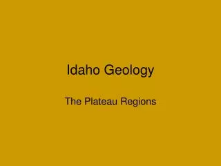 Idaho Geology