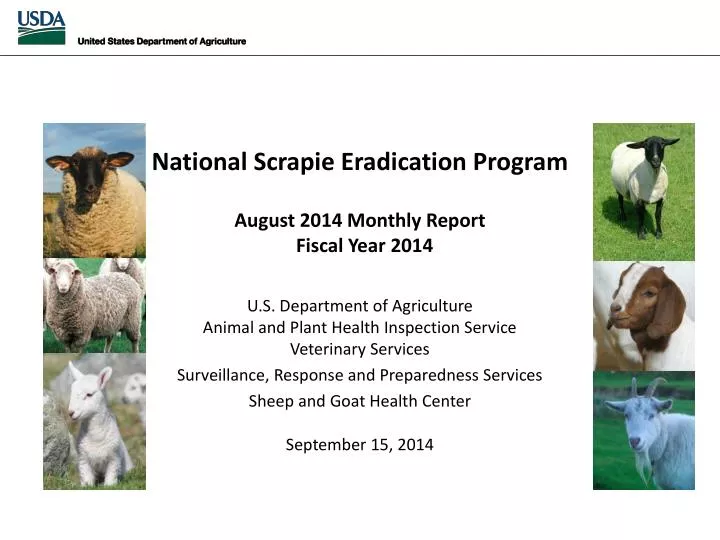 national scrapie eradication april 2014 monthly report