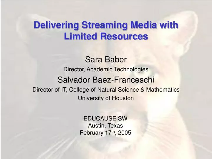 delivering streaming media with limited resources