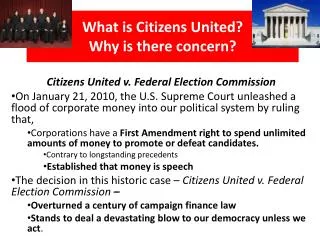 What is Citizens United? Why is there concern?