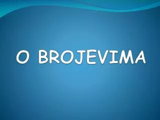 o brojevima