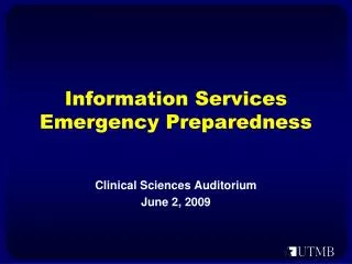 information services emergency preparedness