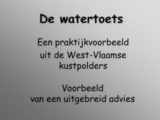 de watertoets