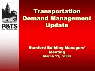 Transportation Demand Management Update