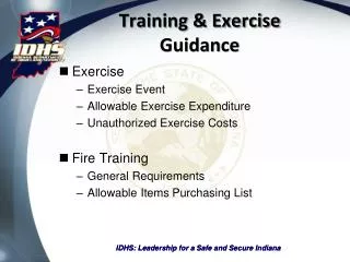 Training &amp; Exercise Guidance