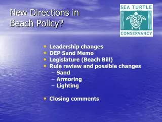 New Directions in Beach Policy?