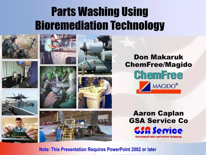 parts washing using bioremediation technology