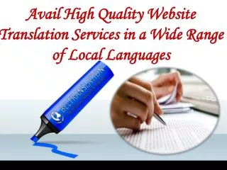 Avail High Quality Website Translation Services