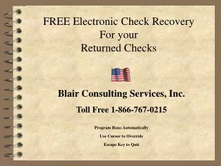 FREE Electronic Check Recovery For your Returned Checks