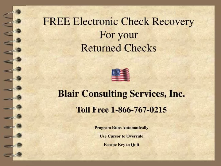 free electronic check recovery for your returned checks