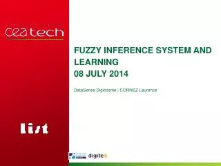 Fuzzy inference system and learning 08 july 2014