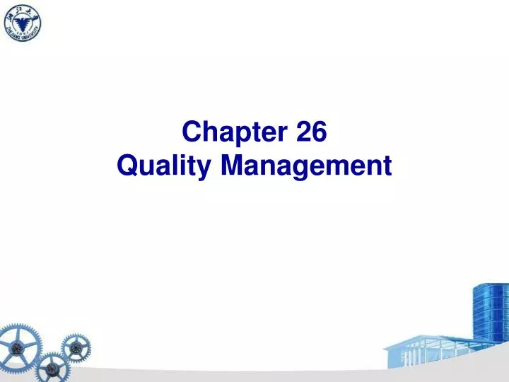 chapter 26 quality management