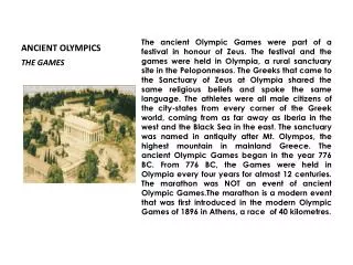 ANCIENT OLYMPICS