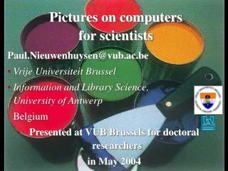 Pictures on computers for scientists
