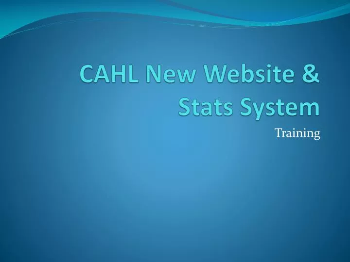 cahl new website stats system