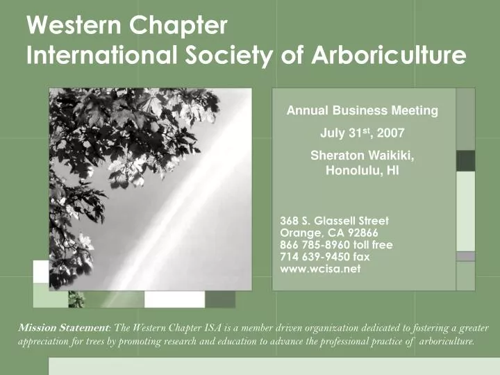 western chapter international society of arboriculture